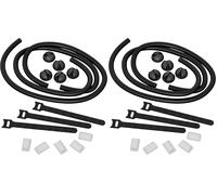 D-Line Cable Tidy Kit, 4-in-1 Cable Management Set, Desk, TV, Gaming Setup Wire Organiser - Includes: 2X Cable Sleeves (1m), 5X Cable Clips, 3X Reusable Cable Ties, 5X Cable Bases (Pack of 2)