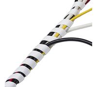 D-Line Cable Tidy Spiral Wrap, Cable Management Solution to Organise Cables - 2.5 Meter Length, White