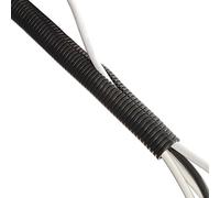 D-Line Cable Tidy Tube, Pre-Split Cable Sleeve, Flexible LDPE Electrical Conduit, PC Cable Management, TV Wire Hider - 32mm Diameter, 1.1m Length - Black