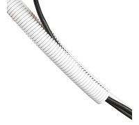 D-Line Cable Tidy Tube, Pre-Split Cable Sleeve, Flexible LDPE Electrical Conduit, PC Cable Management, TV Wire Hider - 32mm Diameter, 1.1m Length - White