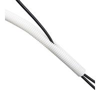 D-Line Cable Tidy Tube, Pre-Split Cable Sleeve, Flexible LDPE Electrical Conduit, PC Cable Management, TV Wire Hider - 25mm Diameter, 1.1m Length - White