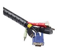 D-Line Cable Zipper, Organise PC or TV cables, Zip Tool Installation, Desk Cable Management - 25mm outer diameter, 2.5m Length - Black
