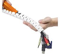 D-Line Cable Zipper Cord Tube Organizer with Zip Tool, 8.2 Feet, Cable Management Sleeve, Cover for Long Wire Runs, 1 Inch Diameter (8.2 FT, White)