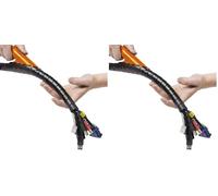 D-Line Cable Zipper, Organise PC or TV cables, Zip Tool Installation, Desk Cable Management - 25mm outer diameter, 2.5m Length - Black (Pack of 2)