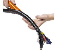 D-Line Cable Zipper, Organise PC or TV cables, Zip Tool Installation, Desk Cable Management - 25mm outer diameter, 2.5m Length - Black