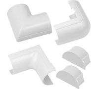 D-Line CLOAP5025W Maxi Clip-Over Accessory Pack | Join Multiple Lengths of 50x25mm Cable Cover | 5 Piece Electrical Trunking Multipack-White