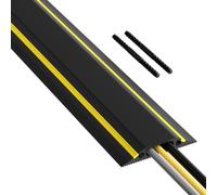 D-Line Floor Cover - Medium Duty Black & Yellow Floor Cable Protector - 9m, 30x1