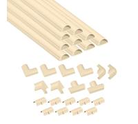D-Line Magnolia Mini Trunking Kit, 4-Meter Self-Adhesive Wire Hider, Cable Management to Hide Wires on Wall, Cable Tidy Solution - 10x 40cm Lengths and Accessories - 30mm (W) x 15mm (H)