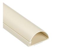 D-Line Maxi Cable Trunking, Wall Mounted TV Wire Hider, Paintable, Half Round Self-Adhesive Cable Cover, Desk Cable Management - 50mm (W) x 25mm (H) x 1-meter Length - Magnolia