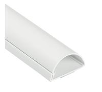 D-Line Maxi Cable Trunking, Wall Mounted TV Wire Hider, Paintable, Half Round Self-Adhesive Cable Cover, Desk Cable Management - 50mm (W) x 25mm (H) x 1-meter Length - White