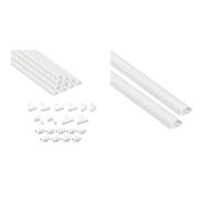 D-Line Micro+ Cable Trunking 4-Meter Pack, Half Round Cable Cover, Paintable & Micro+ Cable Trunking 2-Pack, Half Round Cable Cover, Paintable, Self-Adhesive Wire Cover