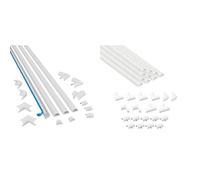D-Line Micro+ Cable Trunking 4-Meter Pack, Half Round Cable Cover, Paintable & Micro+ Cable Trunking 4-Meter Pack, Half Round Cable Cover, Paintable