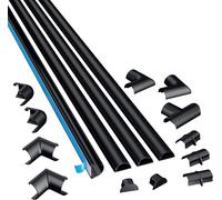 D-Line Micro+ Cable Trunking 4-Meter Pack, Half Round Cable Cover, Paintable, S