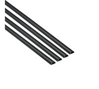 D-Line Micro Cable Trunking 4-Pack, Half Round Cable Cover, Paintable, Self-Adhesive Wire Cover, Speaker Wire Hider, Cable Management - 4x 16mm (W) x 8mm (H) x 1-meter Lengths (4-Meter) - Black