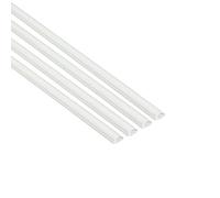 D-Line Micro Cable Trunking 4-Pack, Half Round Cable Cover, Paintable, Self-Adhesive Wire Cover, Speaker Wire Hider, Cable Management - 4x 16mm (W) x 8mm (H) x 1-meter Lengths (4-Meter) - White