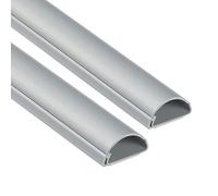 D-Line Mini Cable Trunking 2-Meter | Decorative Self-Adhesive Cable Cover | Popular Cable Management Solution | 30mm (W) x 15mm (H) - 2 x 1-Meter Lengths - Aluminium-Effect