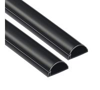 D-Line Mini Cable Trunking 2-Meter | Decorative Self-Adhesive Cable Cover | Popular Cable Management Solution | 30mm (W) x 15mm (H) - 2 x 1-Meter Lengths - Black