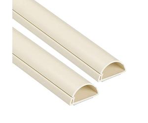 D-Line Mini Cable Trunking 2-Pack, Half Round Cable Cover, Paintable, Self-Adhesive Wire Cover, Hide TV Wires, Cable Management - 2x 30mm (W) x 15mm (H) x 1-meter Lengths (2-Meter) - Magnolia