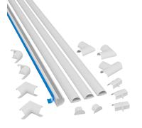 D-Line Mini Cable Trunking 4-Meter Pack, Half Round (30x15mm), White