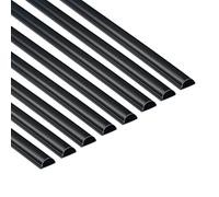 D-Line Mini Cable Trunking 8-Pack, Half Round Cable Cover, Paintable, Self-Adhesive Wire Cover, Hide TV Wires, Cable Management - 8x 30mm (W) x 15mm (H) x 1-meter Lengths (8-Meter) - Black