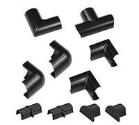 D-Line Mini Cable Trunking Clip-Over Accessory Multipack | Join Multiple Lengths of 30x15mm Mini Cable Cover | 10 Piece Electrical Trunking Accessory Multipack - Black (Black)