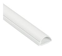 D-Line Mini Cable Trunking, Half Round Cable Cover, Paintable, Self-Adhesive Wire Cover, Hide TV Wires, Cable Management - 30mm (W) x 15mm (H) x 1-meter Length - White