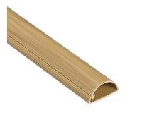D-Line Mini Cable Trunking, Half Round Cable Cover, Paintable, Self-Adhesive Wire Cover, Hide TV Wires, Cable Management - 30mm (W) x 15mm (H) x 1-meter Length - Oak-Effect