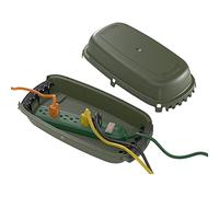 D-Line Outdoor Weatherproof Electrical Cable Box, IP54 Rated for Safe Outdoor Use, Power Strip Enclosure, Plug Protector, Garden Extension Cord Cover - 11.4in (L) x 4.92in (W) x 4.33in (H) - Green