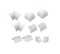 D-Line Quarter Round Cable Trunking Clip-Over Accessory Multipack | Join Multiple Lengths of 22x22mm Quarter Round Cable Cover | 10 Piece Electrical Trunking Accessory Multipack - White