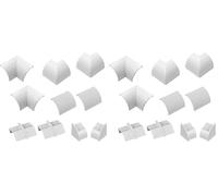 D-Line Quarter Round Cable Trunking Clip-Over Accessory Multipack | Join Multiple Lengths of 22x22mm Quarter Round Cable Cover | 10 Piece Electrical Trunking Accessory Multipack - White (Pack of 2)