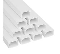 D-Line Square Box Cable Trunking, Self-Adhesive Cable Hider, Cable Management to Hide Single Cables - 10 x 25mm (W) x 16mm (H) - 1 Meter Lengths (10-Meter Multipack) - White