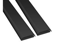 D-Line Cable Trunking, Wire Cover for Wall, TV Cable Tidy, Self-Adhesive, Hinged One Piece Design - 2 x 60 mm (W) x 15 mm (H) x 40 cm Lengths (80 cm Total) - Black