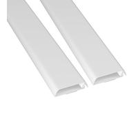 D-Line TV Cable Cover, Hide Cables on Wall, Self-Adhesive Wire Hider, Seamless Low Profile Design - 2x 60mm (W) x 15mm (H) x 40cm Lengths - White