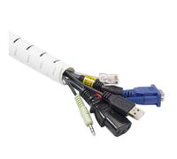 D-Line CZ252.5W Sleeve, TV Management Solution, Wire Tidy to Hide Organise & Protect Cables-2.5m Length, 25mm Outer Diameter-White