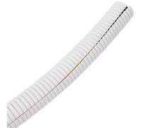 D-Line Cable Tidy Tube, Pre-Split Cable Sleeve, Flexible LDPE Electrical Conduit, PC Cable Management, TV Wire Hider - 25mm Diameter, 1.1m Length - White
