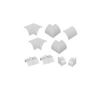 D-Line Quarter Round Cable Trunking Clip-Over Accessory Multipack | Join Multiple Lengths of 22x22mm Quarter Round Cable Cover | 10 Piece Electrical Trunking Accessory Multipack - White