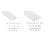 D-Line White Mini Trunking Kit, 4-Meter Self-Adhesive Wire Hider & Micro+ Cable Trunking 4-Meter Pack, Half Round Cable Cover, Paintable