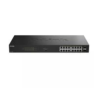 D-Link DGS-1018P 18-Port Gigabit Unmanaged PoE Switch - 16 PoE+ Ports (240W Budget), 2 SFP Uplinks, Plug-and-Play, Fan-Cooled Metal Housing, Rackmount, IEEE 802.3af/at, Energy-Efficient