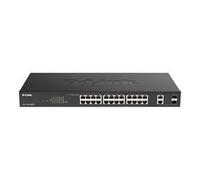 D-Link DGS-1100-26MPV2 - 26-Port Gigabit Max PoE Smart Managed Switch with 24 PoE and 2 Combo GE/SFP Ports, 370W PoE power budget, 802.3af/at, VLAN support, layer 2 features, QoS, 802.3az EEE, Fanless