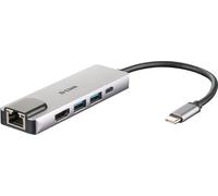 D-Link DUB-M520 laptop dock/port replicator Wired Thunderbolt 3 Aluminium, Black