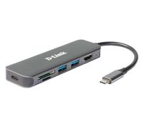 D-Link DUB-2327 6-in-1 USB-C Hub with Power Delivery (PD 60W), 4K HDMI, 2 USB 3.0 Ports, SD/MicroSD Card Reader for PC, MacBook Pro, MacBook Air, iPad Pro, Chromebook, Surface Pro and More