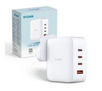 D-Link DCP-101 100W GaN USB Charger - 4-Port Fast Charge with USB-C PD 3.0 & QC 4.0 - Compact Wall Adapter for Laptop, Tablet, Smartphone, and More, UK Plug