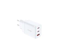 D-Link DCP-651 65W GaN Fast Charger - 2 x USB-C & 1 x USB-A Compact Travel Adapter with Interchangeable Plugs (UK/EU/US/AU) - PD 3.0 & QC 4.0, Multi-Device Charging Block
