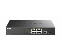 D-Link DGS-1010MP/M 10 Port Gigabit Max PoE Switch, 8 Gigabit 30W PoE+ ports, 125W PoE Budget, SFP Fibre Uplink, Fanless, Silent, Power Saving, Metal Case, Network Switch