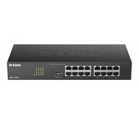 D-Link DGS-1016D 16-Port Green Ethernet Copper Gigabit Switch, Hub, Internet Splitter, Metal, Fanless, Plug and Play - UK Model, black DGS-1016D