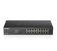 D-Link DGS-1016D 16-Port Green Ethernet Copper Gigabit Switch, Hub, Internet Splitter, Metal, Fanless, Plug and Play - UK Model, black DGS-1016D