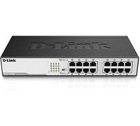 D-Link DGS-1016D 16-Port Green Ethernet Copper Gigabit Switch, Hub, Internet Splitter, Metal, Fanless, Plug and Play - UK Model, black DGS-1016D