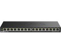 D-Link DGS-1016S 16-Port Gigabit Unmanaged Switch, Fanless, Low Profile, Metal