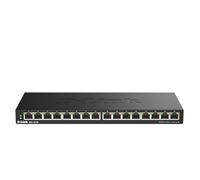 D-Link 16-Port Gigabit Unmanaged Switch DGS-1016S, Fanless Metal Housing, Desktop/Wall Mount, Black
