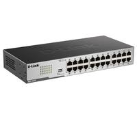 D-Link DGS-1024D, Ethernet Switch, 24 Port Gigabit Unmanaged Fanless Network Hub Desktop or Rack Mountable, Black